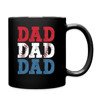 Baseball Dad Shirt Retro Vatertag Vintage - Tasse einfarbig - Schwarz - Rechts