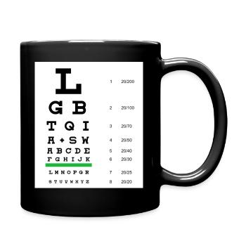 LGBTQIA+ eye chart - Full Colour Mug - black - Right