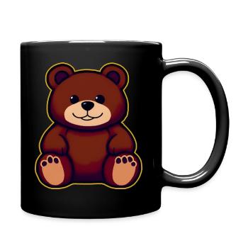 Niedlicher Teddybär - Tasse einfarbig - Schwarz - Rechts