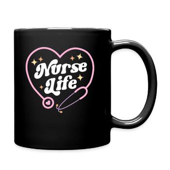 Krankenschwester Leben Retro Vintage Krankenpflege Frauen Krankenschwester Woche - Tasse einfarbig - Schwarz - Rechts