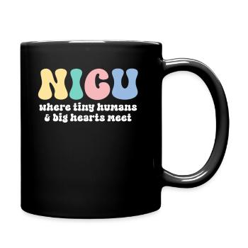 NICU Nurse Retro Neonatal Intensive Care ICU Tiny - Full Colour Mug - black - Right