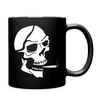 Gothic Totenkopf Gelenk Skelett Zigarette - Tasse einfarbig - Schwarz - Rechts