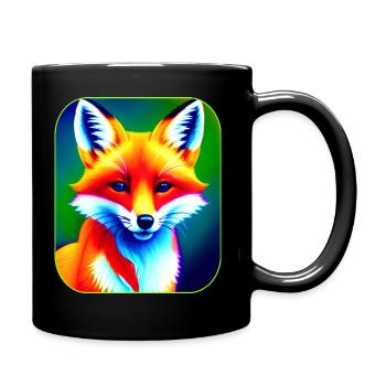 Niedlicher bunter Fuchs - Tasse einfarbig - Schwarz - Rechts