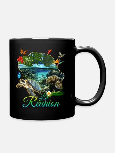 La Réunion Paradis Fonds Marins Et Tortue - Mug uni - noir