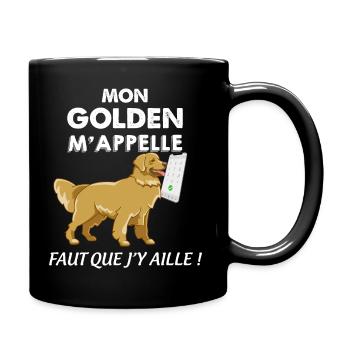 Mon Golden Je l'Aime Et Lui Aussi Il M'Aime - Mug uni - noir - Droite