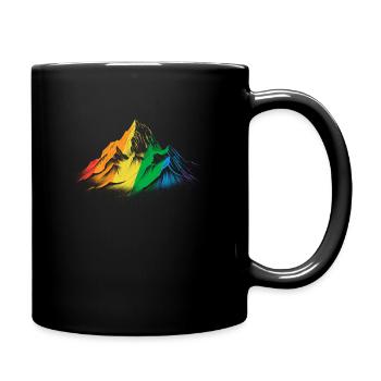 Subtiler Pride Month Rainbow Mountain Wandern - Tasse einfarbig - Schwarz - Rechts
