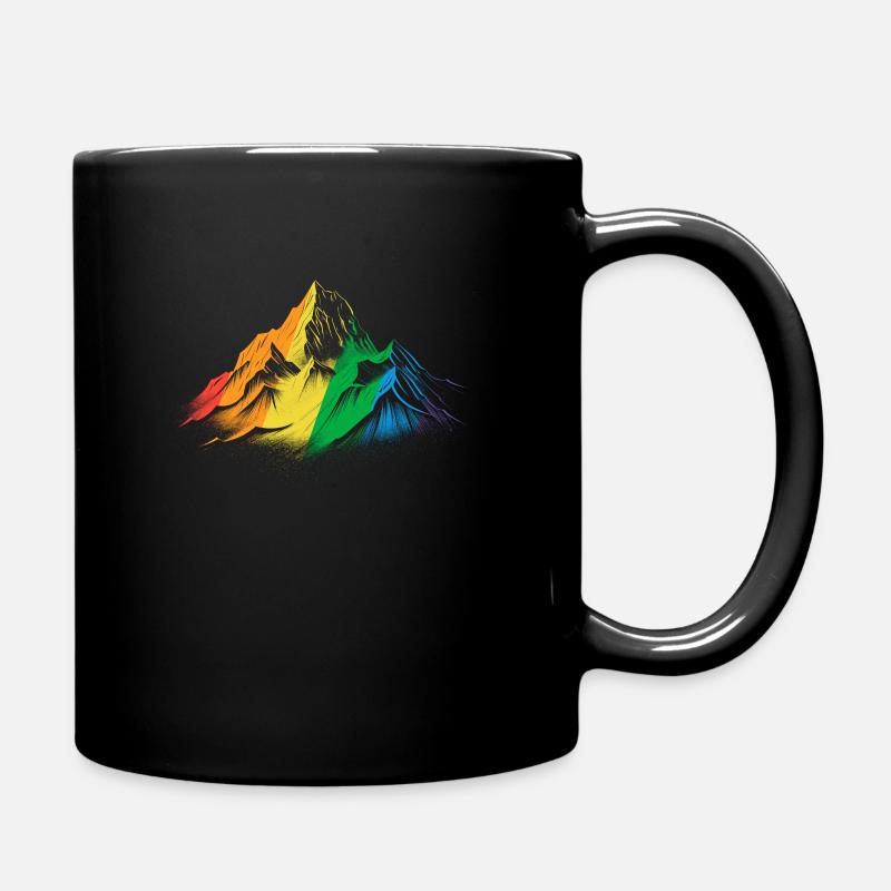 Subtiler Pride Month Rainbow Mountain Wandern - Tasse einfarbig - Schwarz