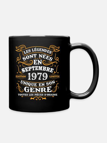 Vintage septembre 1979 cadeau anniversaire rétro - Mug uni - noir