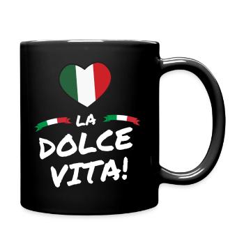 Italia Italy Italien Bella Italia Dolce Vita - Tasse einfarbig - Schwarz - Rechts