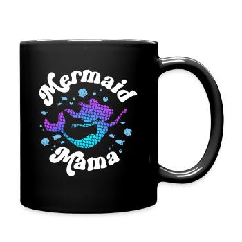 Mermaid Mama Themed Party Mom of the Mermaid - Full Colour Mug - black - Right