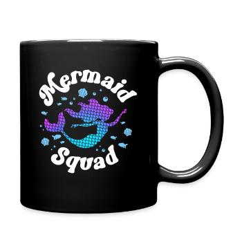 Mermaid Squad Themed Party Matching Family - Full Colour Mug - black - Right