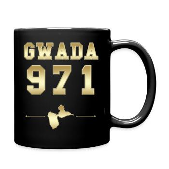 Gwada 971 Gold und Luxus Geschenk Guadeloupe - Tasse einfarbig - Schwarz - Rechts