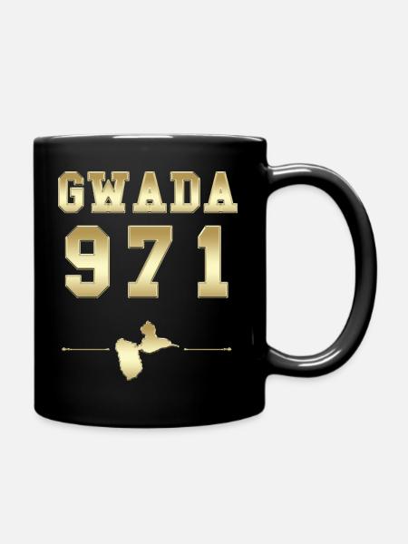 Gwada 971 Gold et Luxe Cadeau Guadeloupe - Mug uni - noir