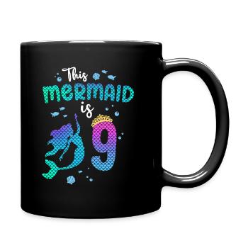 Cette sirène est 9 ans Sirène fille 9ème - Mug uni - noir - Droite