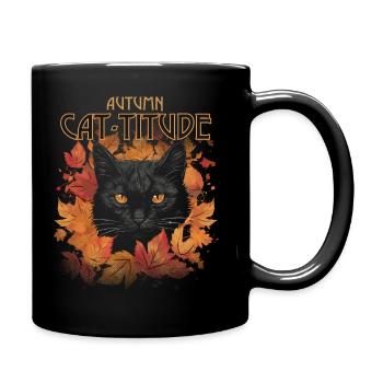 Schwarze Katze - Tasse einfarbig - Schwarz - Rechts