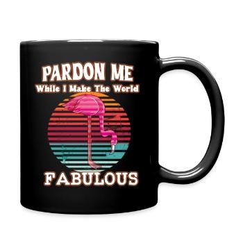 Fabelhafter rosa Flamingo - Tasse einfarbig - Schwarz - Rechts