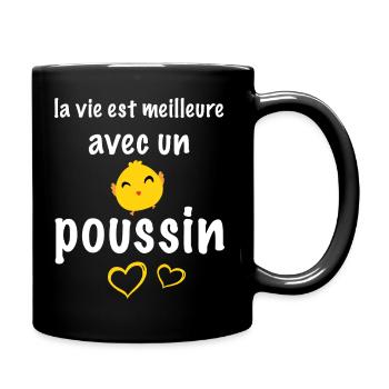 Mon Poussin Cadeau Humour Ferme - Mug uni - noir - Droite