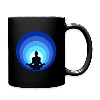 Meditation in blue, your own space inner peace - Full Colour Mug - black - Right