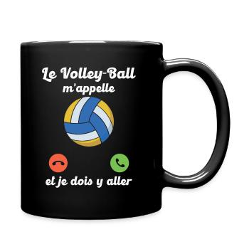 Volley-ball appelle et je dois y aller - Mug uni - noir - Droite