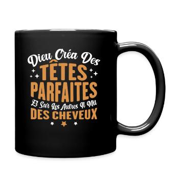 Dieu créa des têtes parfaites - Mug uni - noir - Droite