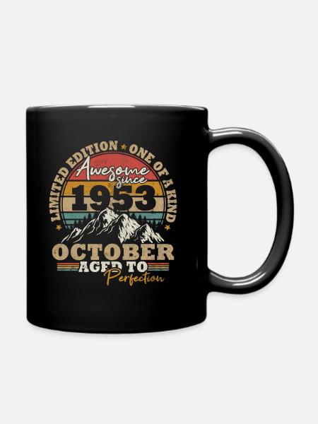 Octobre 1953 Vintage Cadeau D’anniversaire 70 Ans - Mug uni - noir