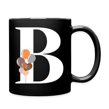 Buchstabe b Geburtstagsballon - Tasse einfarbig - Schwarz - Rechts