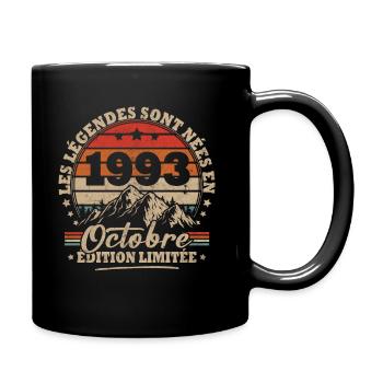 Vintage cadeau anniversaire nées en octobre 1993 - Mug uni - noir - Droite