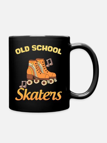 Retro Vintage Rollschuh - Tasse einfarbig - Schwarz