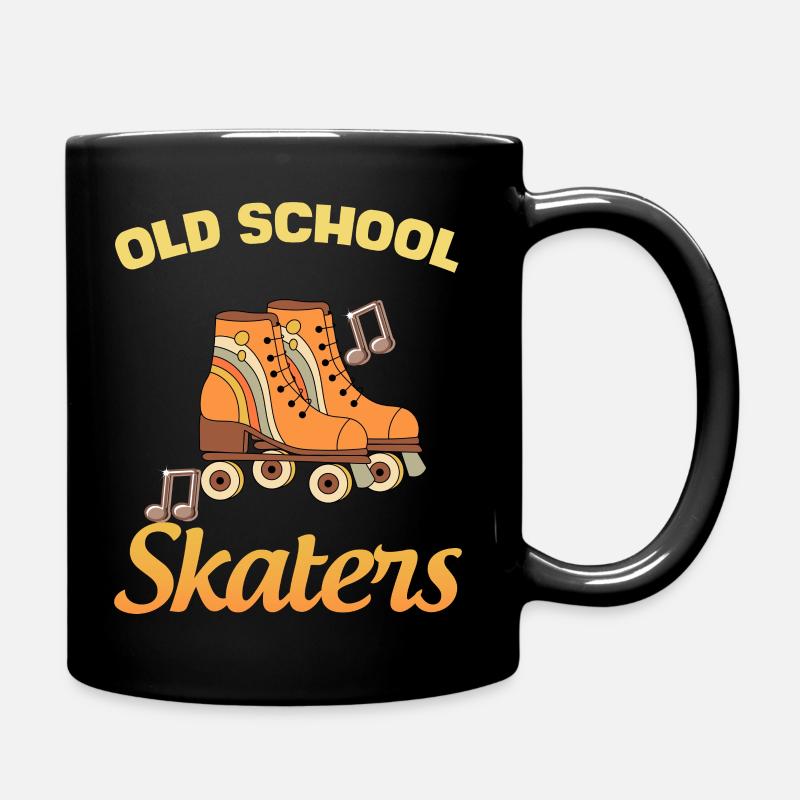 Retro Vintage Rollschuh - Tasse einfarbig - Schwarz
