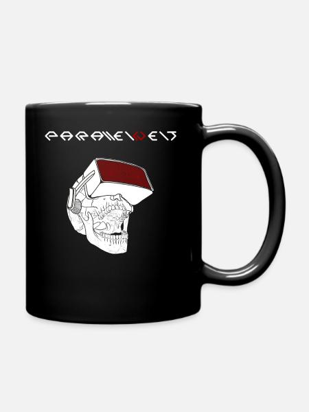 Parallelwelt Schädel weiß - Tasse einfarbig - Schwarz
