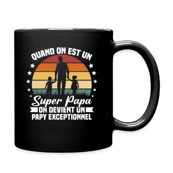 Un super papa - Mug uni - noir - Droite