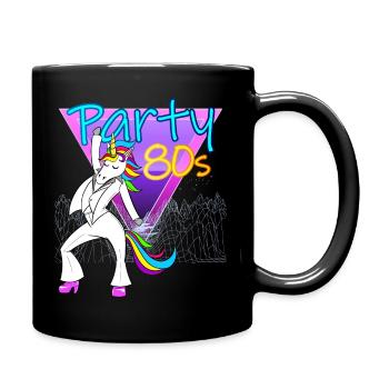 Retro Kostüm 80er Jahre Einhorn tanzen - Tasse einfarbig - Schwarz - Rechts