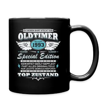 Oldtimer Baujahr 1993 Jahrgang Geburtstag Geschenk - Tasse einfarbig - Schwarz - Rechts