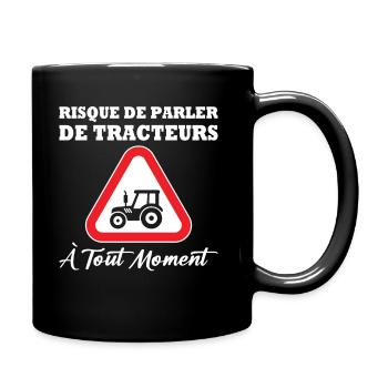 Risque de parler de tracteurs à tout moment - Mug uni - noir - Droite