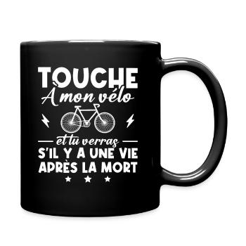 Touche à mon vélo humour cadeau pour cyclistes - Mug uni - noir - Droite