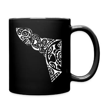 Maori Brustlogo 14 weiß - Tasse einfarbig - Schwarz - Rechts