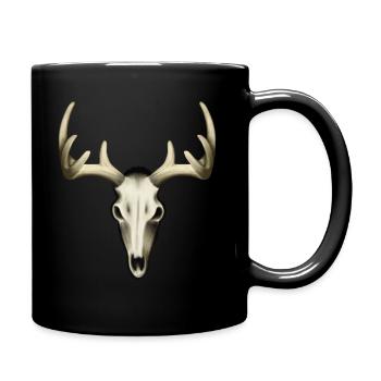 Deer Skull - Drawn Bones - Full Colour Mug - black - Right