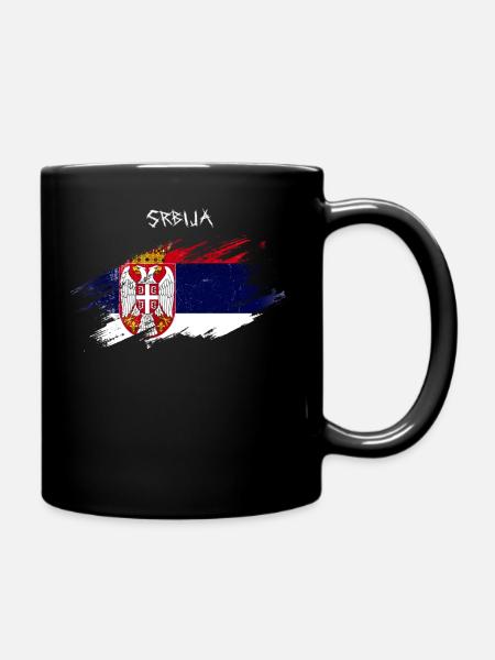 SRBIJA - Tasse einfarbig - Schwarz