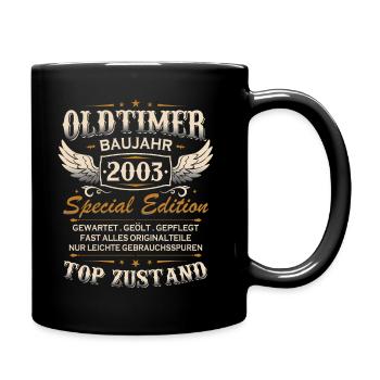 Oldtimer Baujahr 2003 Jahrgang Geburtstag Geschenk - Tasse einfarbig - Schwarz - Rechts
