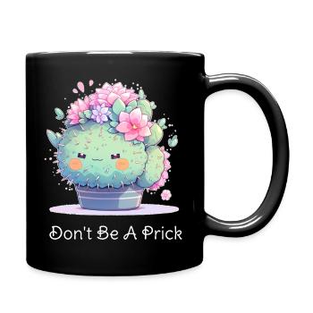 Sei kein Stachel - Kawaii Cactus Design - Tasse einfarbig - Schwarz - Rechts