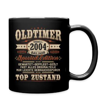 Oldtimer Baujahr 2004 Jahrgang Geburtstag Geschenk - Tasse einfarbig - Schwarz - Rechts