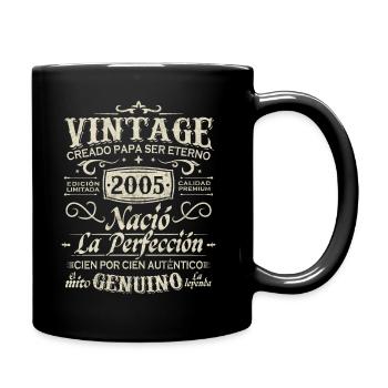 2005 Jahrgang 18 Jahre alter Geburtstag - Tasse einfarbig - Schwarz - Rechts