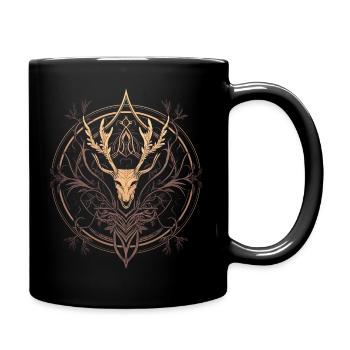 Dunkle Mächte, schauriger Schädel, gothic,nordisch - Tasse einfarbig - Schwarz - Rechts