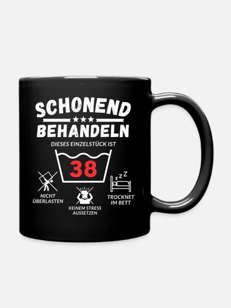 Schonend behandeln - dieses Einzelstück ist 38 - Tasse einfarbig - Schwarz