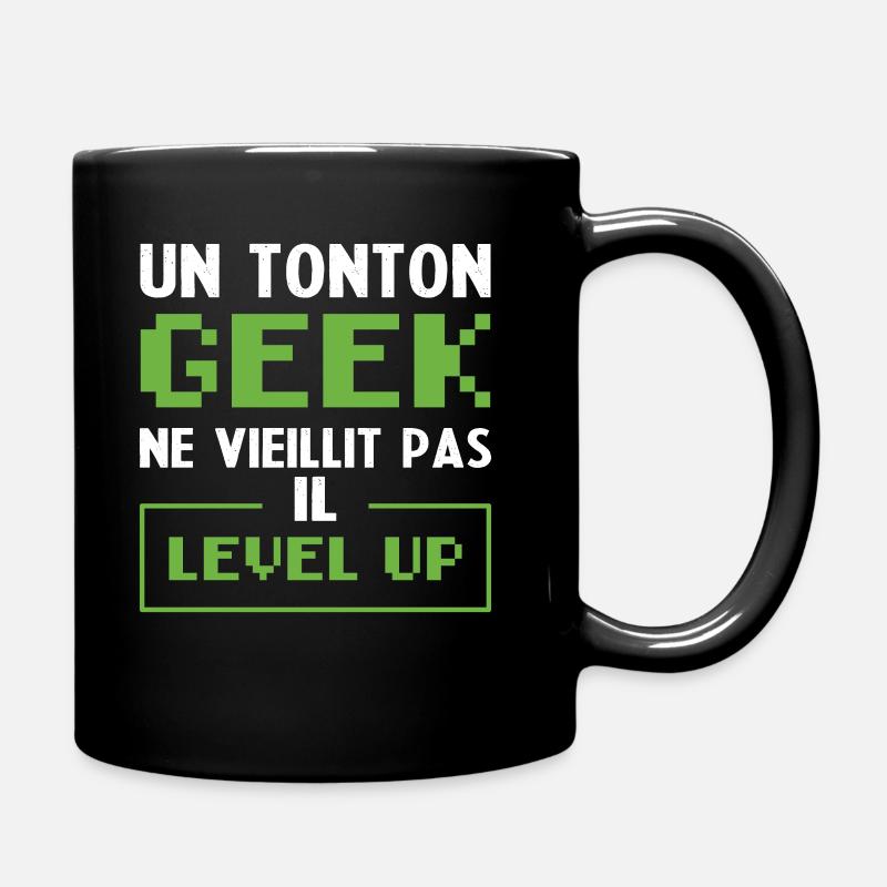Un tonton geek ne vieillit pas il level up cadeau - Mug uni - noir