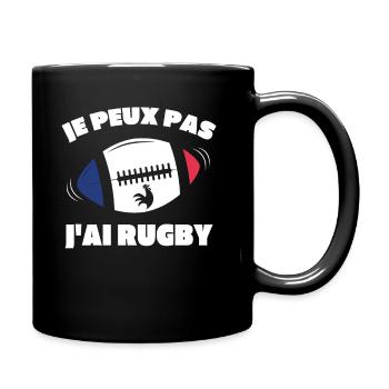 Je Peux Pas J'ai Rugby - Mug uni - noir - Droite