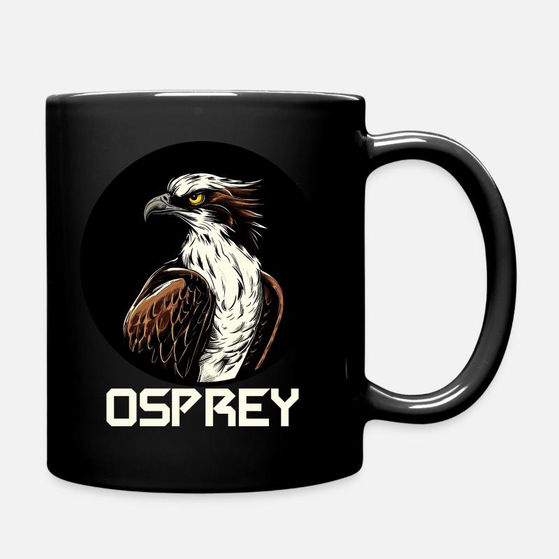 Osprey Bird of Prey Bird Eagle - Full Colour Mug - black