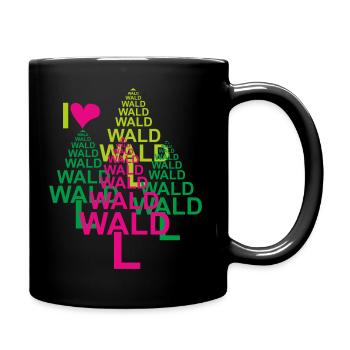 I love Wald ostern Forst Förster Jäger Vatertag - Tasse einfarbig - Schwarz - Rechts