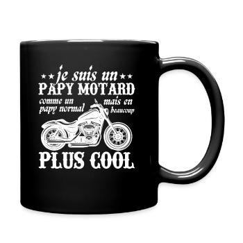 Je suis un papy motard - Mug uni - noir - Droite