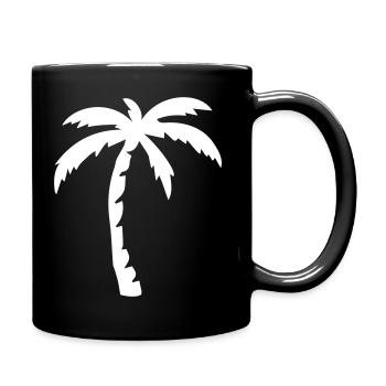 Palme - Tasse einfarbig - Schwarz - Rechts